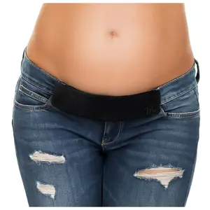 Maternity Belly for Pregnant Women — Instantly Extend Your Jeans, Pants & Shorts | Adjustable Waistband Belt Extender for Pregnancy & Postpartum | Soft & Stretchy Maternity Clothes Accessory for Comfort & Support (Large, Midnight Black)