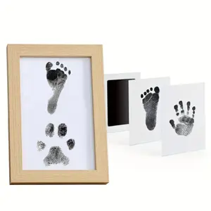 Pet Paw Print Ink Pad, Pet Owner Keepsake, Pet Paw Print Memorials for Dogs and Cats,  Family Memory or Gift with 1 PC Photo Frame Hand Casting Kit Hand Molding Kit Newborn Care
