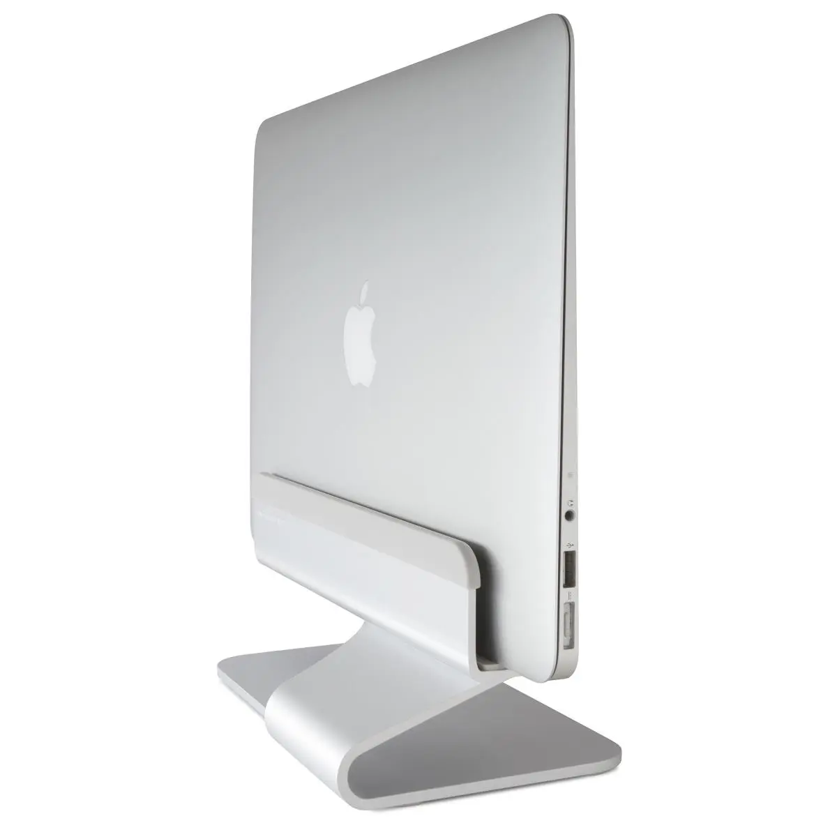 212 MAIN mTower Vertical Laptop Stand - Silver Single-Piece Aluminum Computer Desk Stand with Cooling Function, Floating Office Commercial Furniture