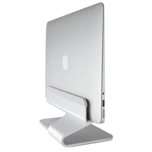 212 MAIN mTower Vertical Laptop Stand - Silver Single-Piece Aluminum Computer Desk Stand with Cooling Function, Floating Office Commercial Furniture