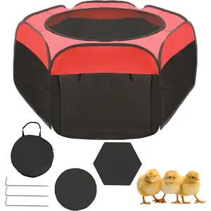Chicken Brooder Box for Chick Starter Kit - 2025 Upgrade Double Door Chick Brooder Pen/Chicken Playpen/Chick Tent  Chickens Supplies Up to 15  Chicks,Duck,Quail