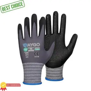 12 Pairs KAYGO KG11PB PU-Coated Safety Work Gloves - CE EN388 Certified, Work Gloves Grip, DIY Projects, Ceiling Grip Design, Polyurethane Coated, Warehouse Workers
