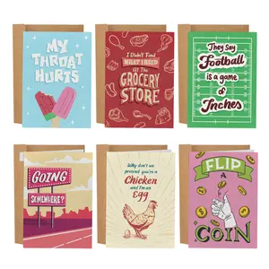 Naught Anniversary Card - Tara & Brian X Sleazy Greetings Greeting Card Bundle - 6 Unique Anniversary Cards with Kraft Envelopes Made in USA - Funny Gift for Partner