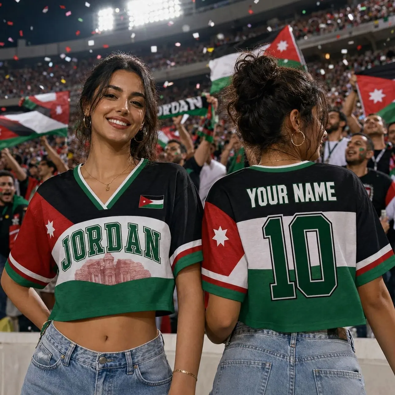 Custom Jordan Soccer Crop Top Jersey, Personalized Jordan Soccer Jersey Crop Tee, Support Football Team