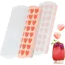 Pack of 2 Heart Ice Cube Trays,24 Grids Heart Ice Cube Tray,Silicone,Pink Ice Cube Tray with Lid,DIY Ice Cube Tray for Chocolates,Beer,Cold Fruit Drinks Kitchen Utensils