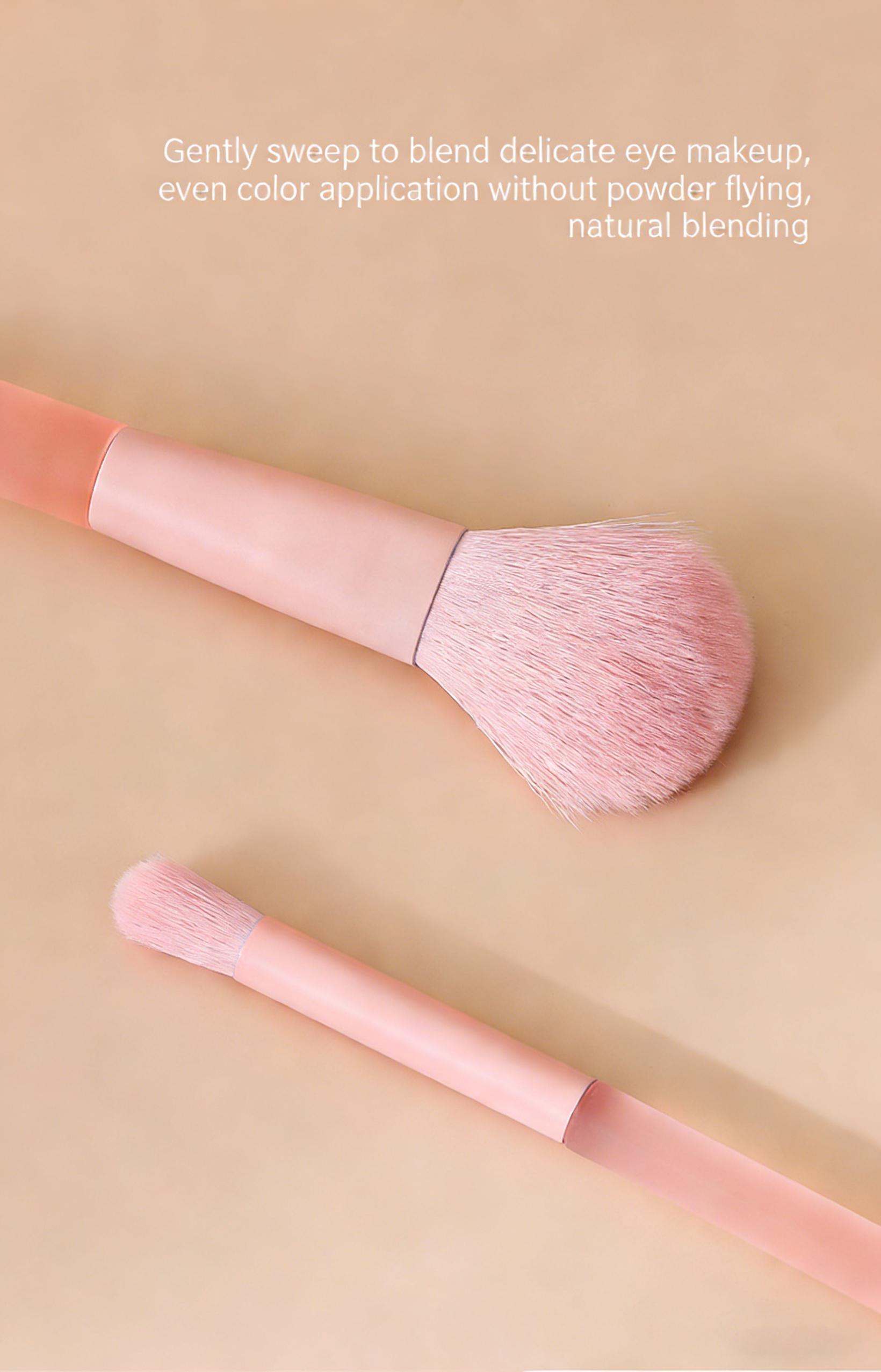 6Pcs Candy Makeup Brush Set Soft Bristles - Powder, Blush, Highlight, Eyeshadow, Concealer & Brow Brushes