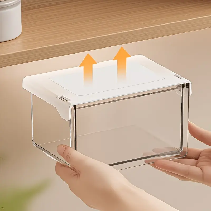 Under-desk adhesive pull-out drawer, tilts 33°, hidden storage cabinet, storage rack for home, office, and student desks, storage box for organizing kitchen, bathroom, cosmetics, and miscellaneous items