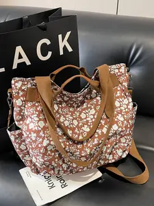 Fashion Versatile Large Capacity Floral Design Handbag Shoulder Casual Crossbody Purses Sling Bag Shopping Bag Fashionable Bag, Stylish and Practical for Everyday Use