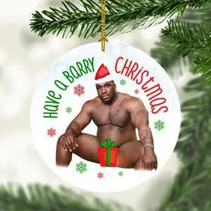 CubeBik Have A Barry Christmas Funny Barry Meme Ugly Sweater Circle Ornament