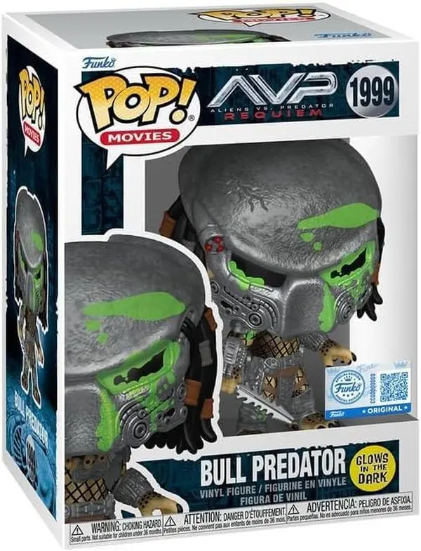 Funko Pop! Movies: Aliens vs Predator Requiem - Bloody Wolf Predator (Glow-in-The-Dark) Vinyl Figure With Protector