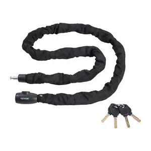 VEVOR Bike Chain Lock, Summervibes, 5.91 Ft Combination Bicycle Chain Lock with 4 Keys, Heavy Duty Anti-Theft High Security Bike Locks, Perfect for Bike, Motorcycle, Scooter, Bicycle, Door, Fence or Gate, 10mm