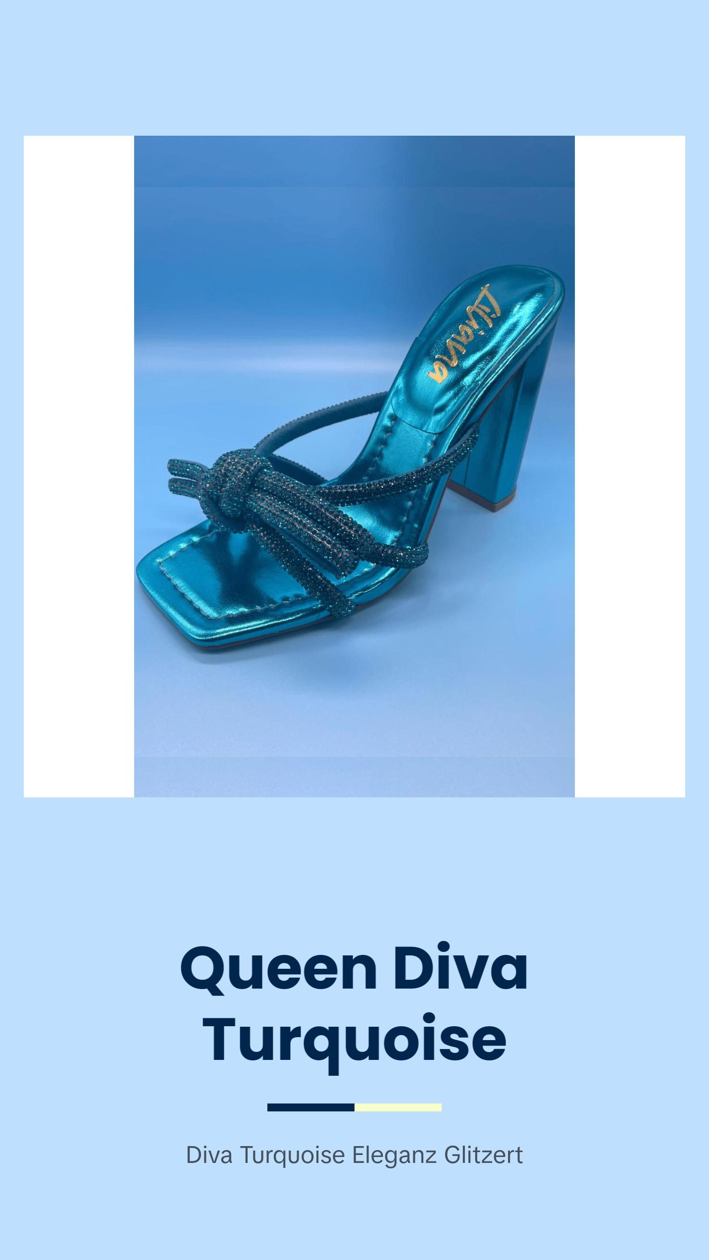 Queen Diva High Heels (Turquoise)