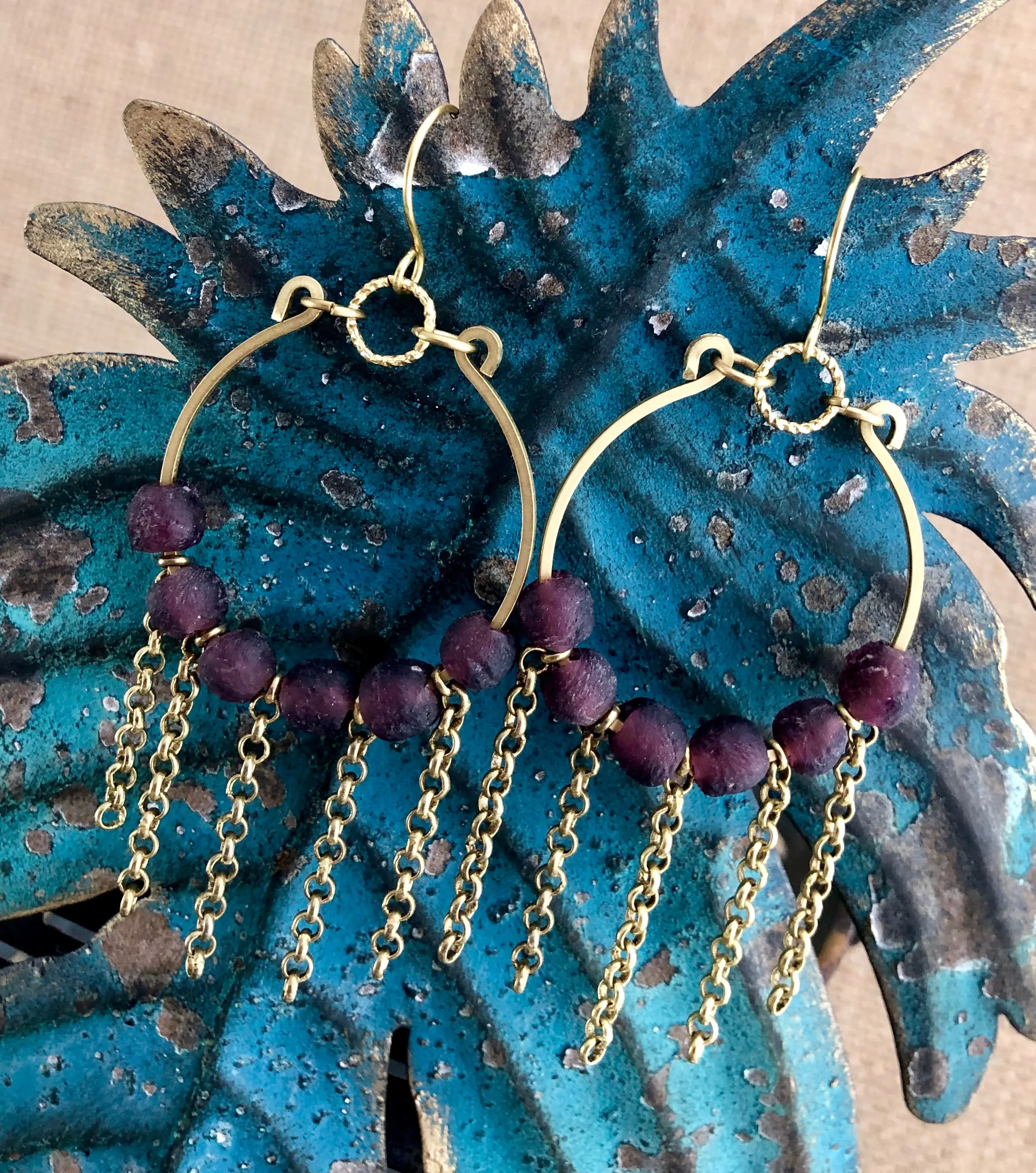 Gold Chain Hoops
