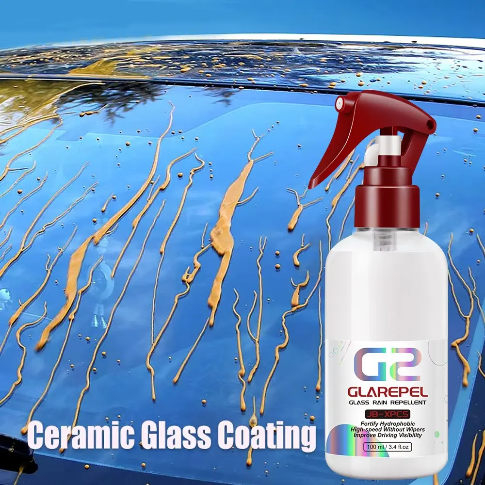 Glass Rain Repellent Spray, Waterproof Nano Coating for Car Windows, Mirrors & Glass, Long-Lasting Protection, Easy Application, Ultimate Visibility, Car Detailing Products, Car Cleaning Supplies, Car Care Spray