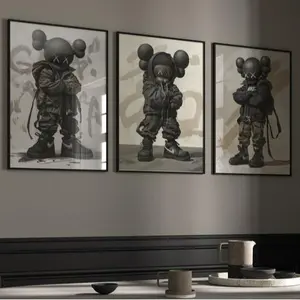 Hypebeast kawSS Poster Set of 3 - Printable Kawss Wall Art Hypebeast Decor Figure Poster Kawss Poster Graffiti Kawss - No Frame