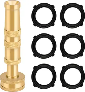 High  Hose Nozzle,Garden Hose Nozzle, 3/4 GHT Hose Sprayer Nozzle for  Wash, Extra 6 Rubber Washers, 1 Pack