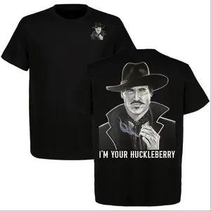 Doc Holliday I'm Your Huckleberry Vintage T-Shirt, Tombstone Shirt, Western Movie Quotes Tee, Perfect for Cowboy, Full Color, Full Size