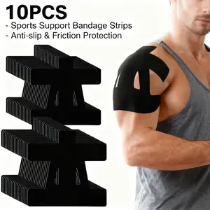 10 PCS Sports Bandage,Kinesiology Tape for Shoulder Pain Relief Pre Cut Sports Waterproof Breathable Enhance Elastic Kinesiology Athletic Tape for Shoulder Support and Muscle Sports
