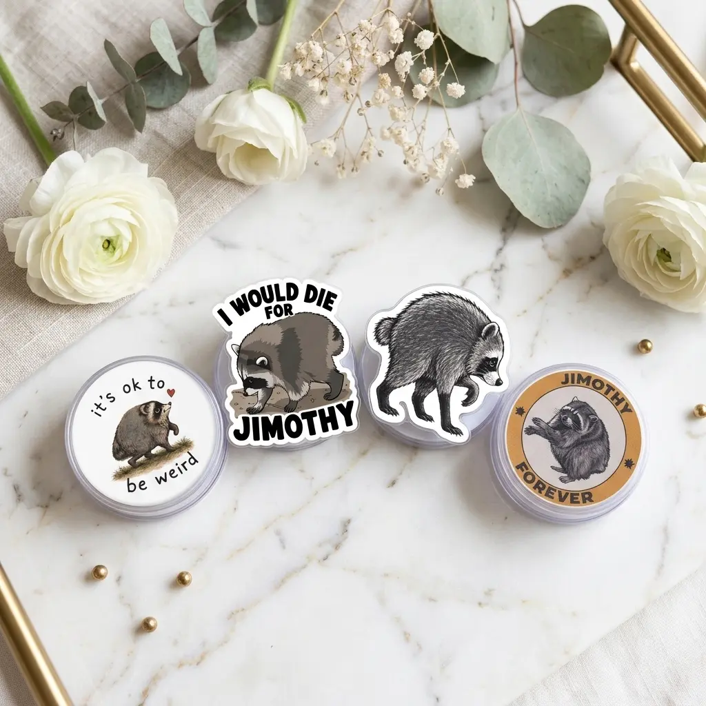 Jimothy Raccoon Phone Grip Collection, Chibi Raccoon Mobile Stand, Cute Trash Panda Phone Holder, Funny Kawaii Animal Gift For Her