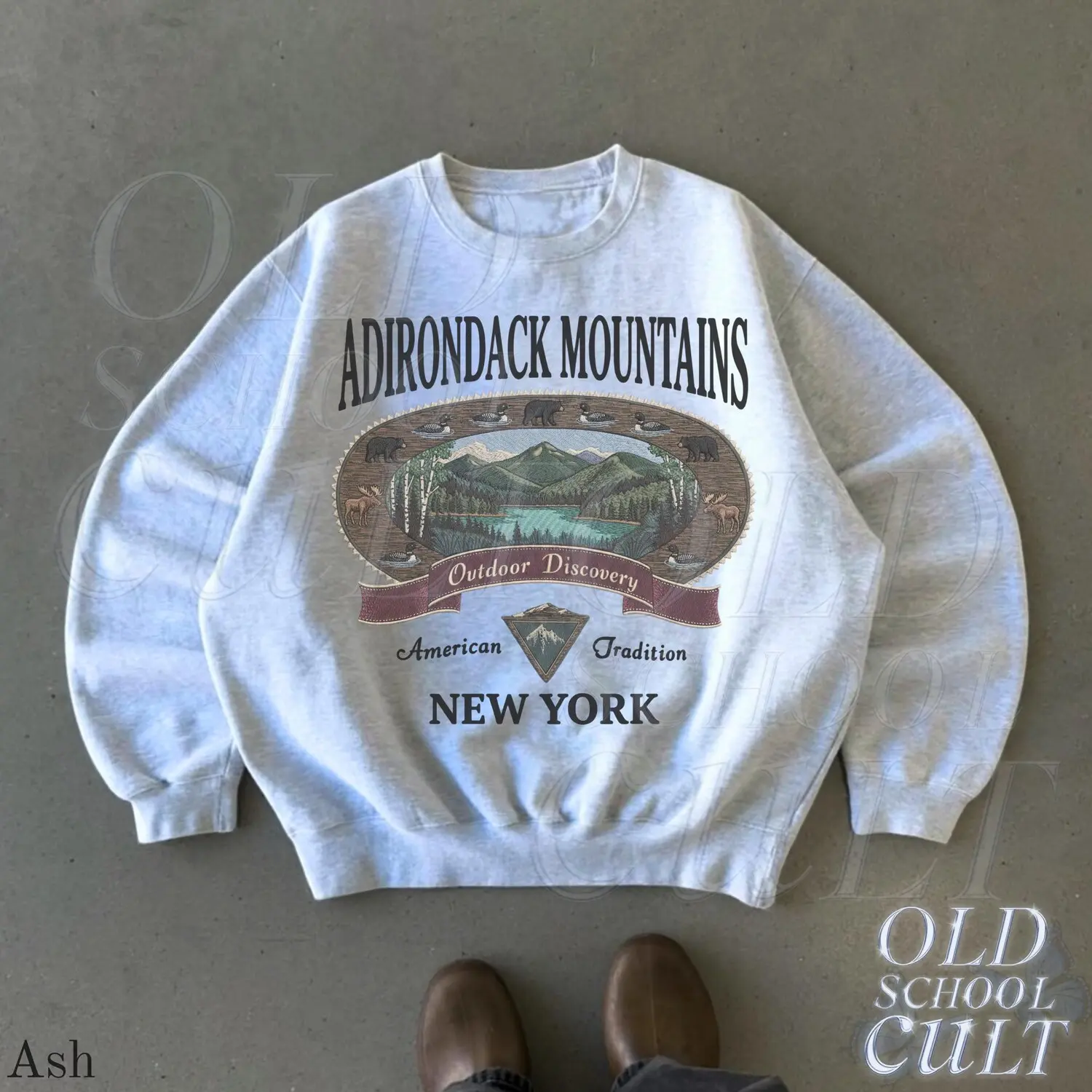 Retro Adirondack Mountains New York Sweatshirt, Vintage 90s American Traditional Park, Vintage 90s Appalachian Wildlife Crewneck, Womenswear