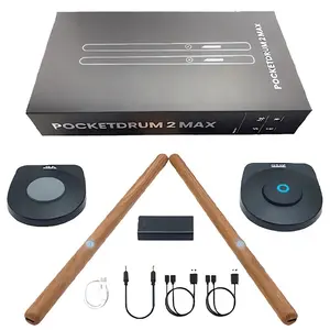 Aeroband Portable Drum 2 Plus, Somatosensory Digital Electronic Air Drum Stick Set ,Drumsticks, Foot Pedals, Bluetooth Adapter