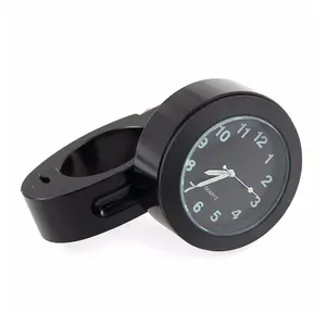 Stainless Steel Motorcycle Handlebar Clock - Waterproof Shockproof Buckle Mount for ATV Scooter, Universal Luminous Dial with Easy-Read Display