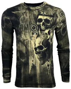 Xtreme Couture By Affliction Men's Long Sleeve T-shirt Death's Grin Crewneck Cotton