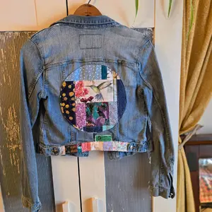 Up-cycled denim jacket with quilted accents