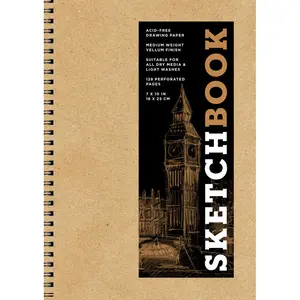 Sketchbook 7 x 10" Kraft Spiral Hardcover Mixed Media Sketchbook for Drawing
