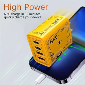Lightweight 4-in-1 Fast Charger with USB-A + TYPE-C multi-port fast output, suitable for various iPhones, iPad Pro, Samsung Galaxy, tablets, and mobile gaming travel fast charging (a great gift choice) Compact Nano II GaN Wall Universal Multifunctional