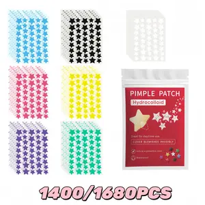 1400/1680pcs Rainbow Star Hydrocolloid Acne Pimple Patches Set, Colorful Spot Cover Stickers with Salicylic Acid, Tea Tree & Calendula Extracts, Gentle Blemish Care, Ultra-Thin & Breathable, Multi-Size Mix, Suitable for All Skin Types, Day & Night Use