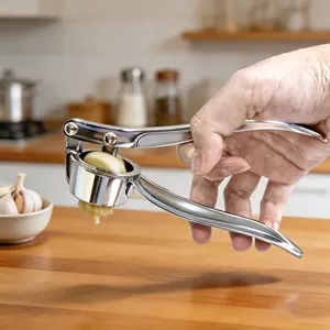 Multifunctional Kitchen Garlic Press — Efficient Manual Crusher & Heavy-Duty Mincer — Easy to Squeeze and Clean — Rust-Resistant & Dishwasher Safe — Ideal for Ginger, Garlic, and Lemon