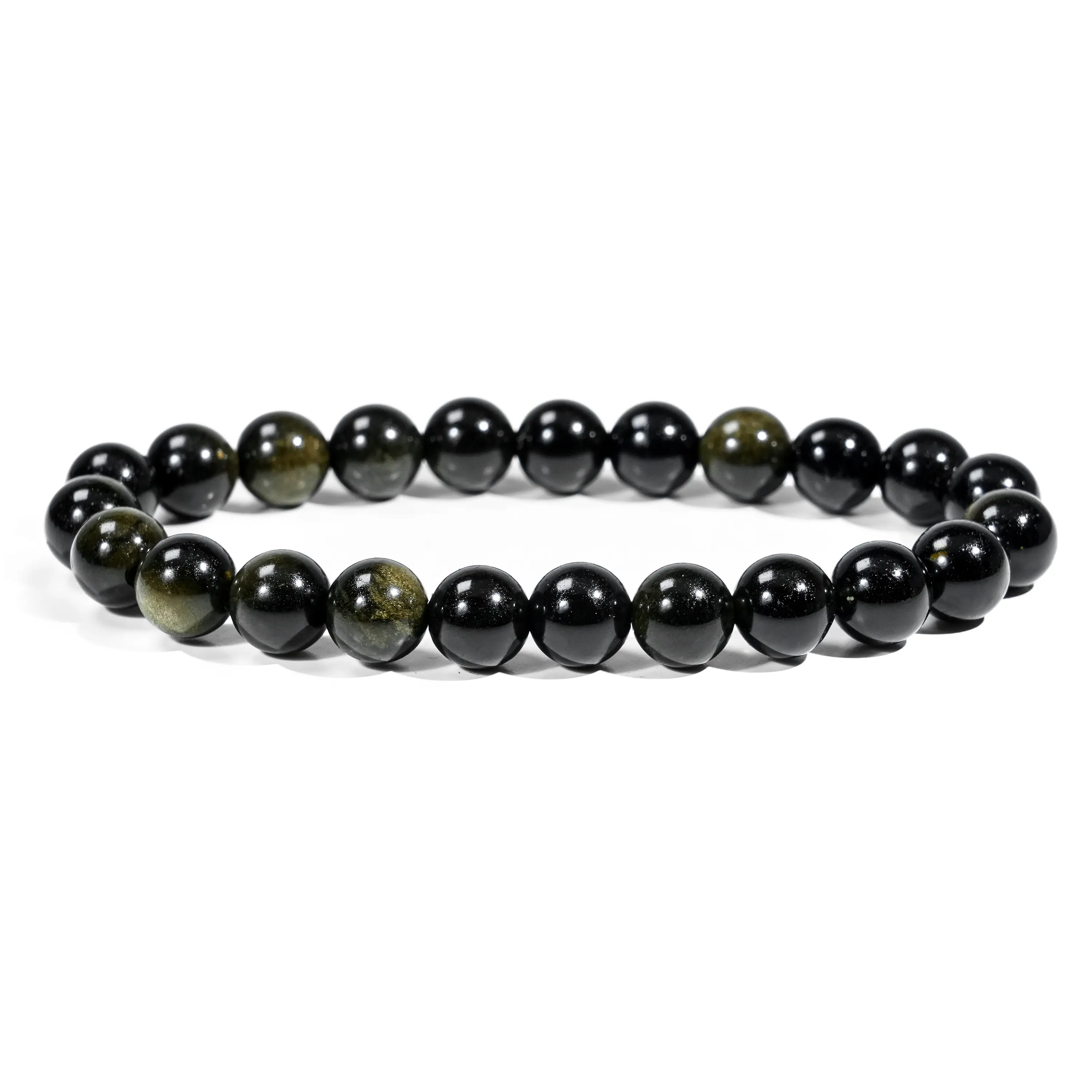 8mm 10mm Golden Obsidian Crystal Bracelet-1 Count,for Powerful Protection Stone & Fashion Jewelry Gift
