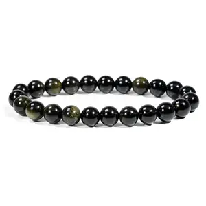 8mm 10mm Golden Obsidian Crystal Bracelet-1 Count,for Powerful Protection Stone & Fashion Jewelry Gift