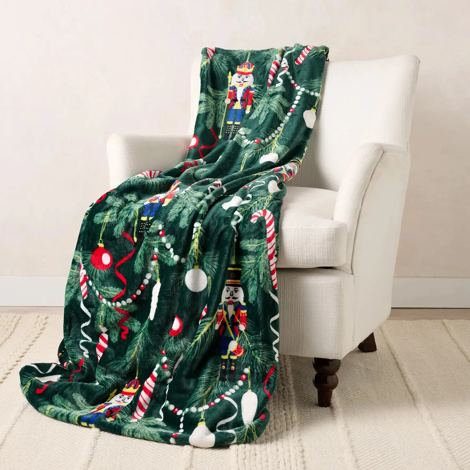 Kringle Express Super Soft Nutcracker Theme Christmas Throw Blanket (60x80 in), Plush Fleece Blanket for Couch Bed, Holiday Decor, Christmas Gifts for Family