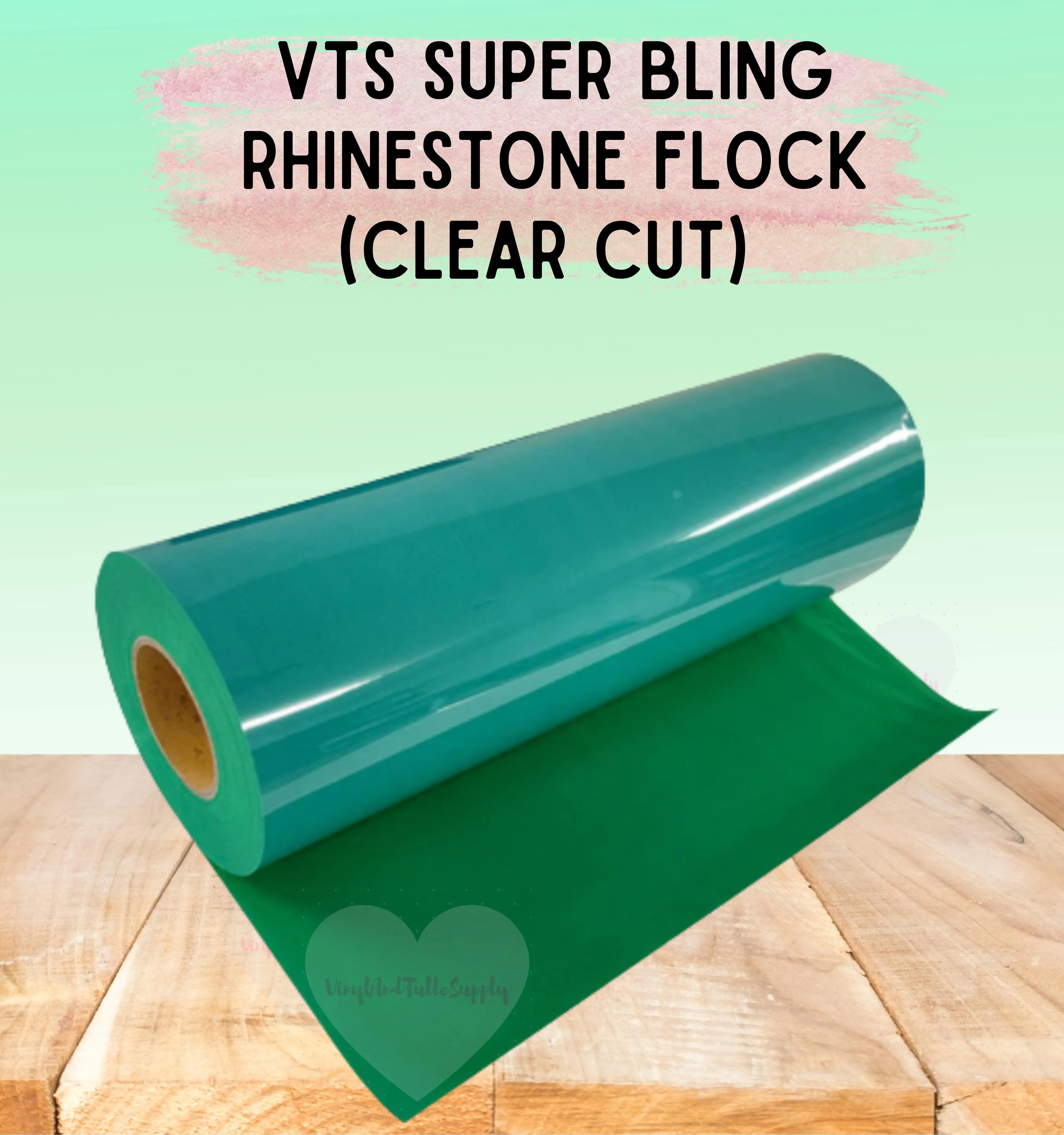 *CLEARANCE* VTS Super Bling Rhinestone Flock Vinyl, 11in Width 40mils Thick Durable Crafting Material, Fine Fibers, Optimal Contrast, Effortless Cutting, Eliminates Manual Adjustments, Reduces Cutter Wear