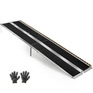 【fathersdaygift】VEVOR Portable Wheelchair Ramp10FTNon-Slip Aluminum Folding Handicap Ramp for Wheelchair800 lbs CapacityDoor Threshold Ramps for Home StepsStairsEntryThresholdDoorwaysScooterCurbs