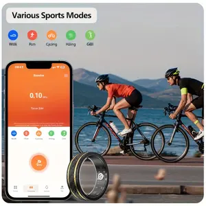 W8 Smart Ring - IP68 Waterproof, Stainless Steel, Magnetic Charging, 6 Sizes Available, Fitness Tracker - Step, Distance & Calorie Counter, Sleep Monitoring, Multiple Sports Modes, Wearable Technology, Perfect for Couples and Holiday Gifts
