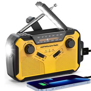 portable am/fm radio with 2500mah power bank, solar powered radio with flashlight & sos alarm, multifunctional radio for camping, hiking & emergency