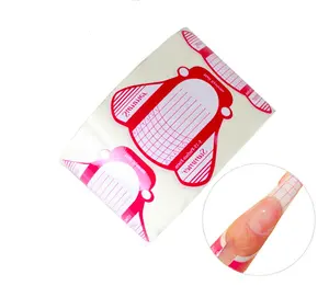 TIKA 100-Piece Nail Art Tips Extension Forms, French DIY Guide Tool for Acrylic and UV Gel Nail Extension