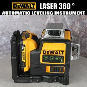 Dewalt DW089LG 3 Sides 360 Degree Vertical 12 Lines Laser Level Green Light 12v Power Professional Grade Tool for Precise Alignment