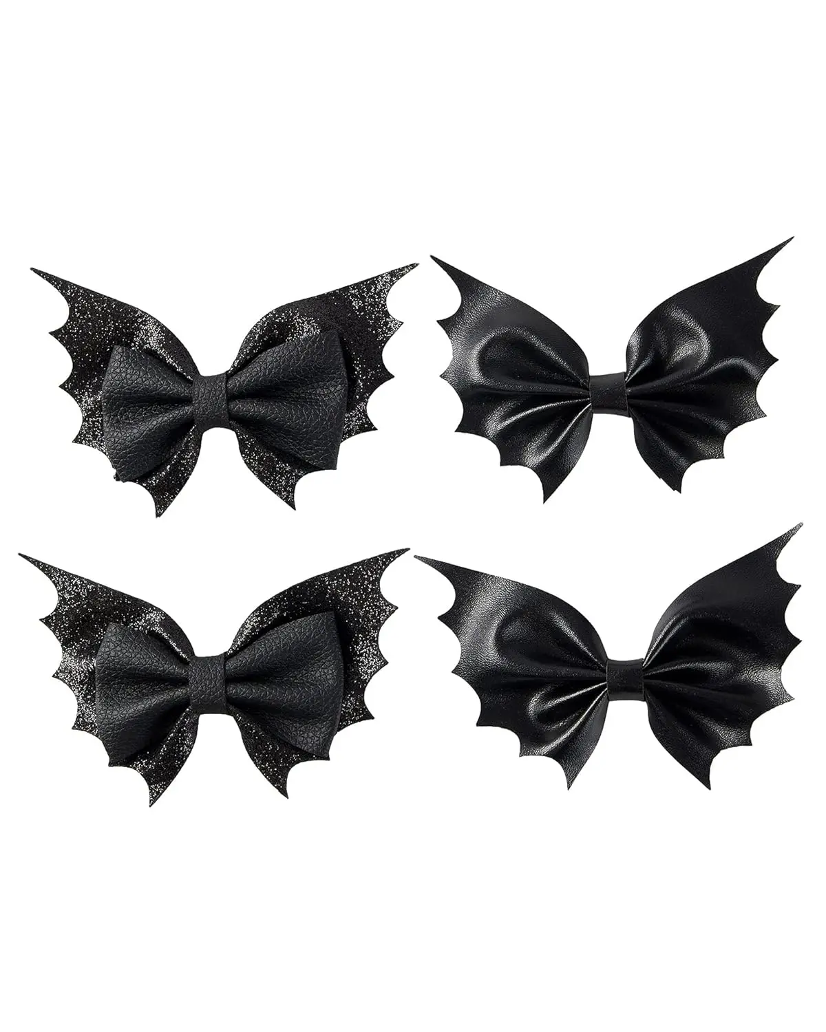 Bat Hair Bow Clips for Girls Women 4 count Halloween Hair Accessories 4inch