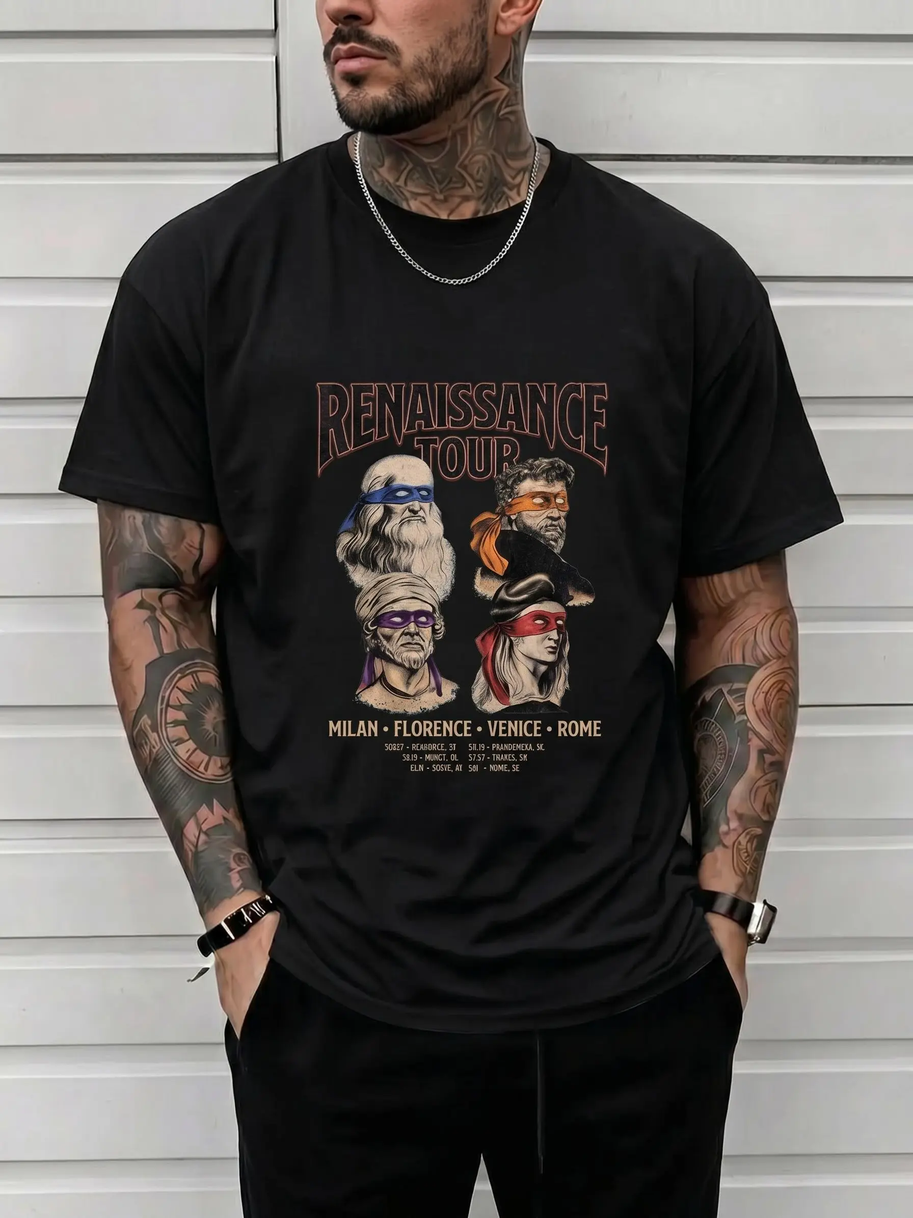 Renaissance Tour Art Shirt Retro History Artist Parody Cotton Tee Shirt Favorite Shirt Tee Y2K Casual Streetwear Crewneck Oversized Graphic Apparel Top