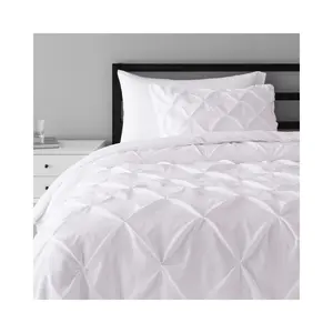 Basics Soft, Lightweight Twin Size Comforter Sets, All-Season Down-Alternative 2-Piece Bedding Set, Pinch Pleat Design, Twin/TwinXL Size, Bright White