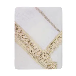 Newborn Baby Knit Blanket, Lace (Beige)