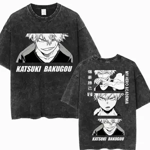 Washed Vintage Anime My Hero Academia Academia T Shirt Eraser Head Aizawa8 Shouta T-shirt Men's Cotton Casual Oversized T-shirts QSQ