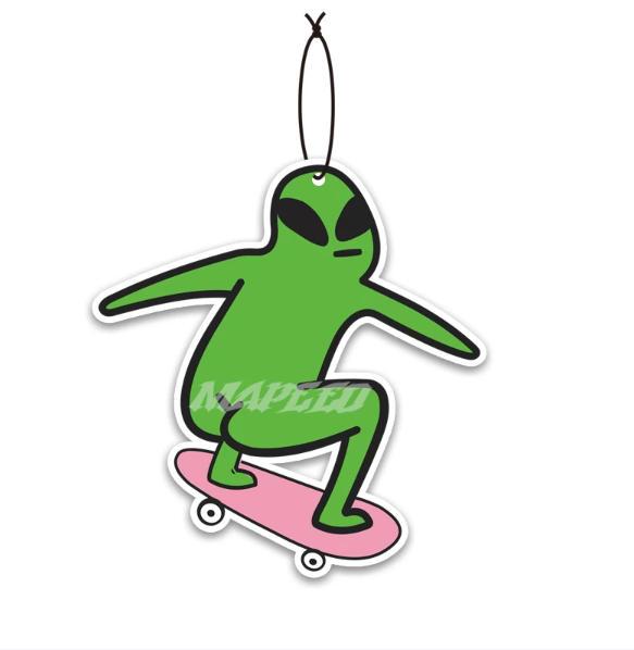 Funny "Thicc" Alien Skateboarder Car Air Freshener | Hilarious Alien Car Decor | Viral TikTok Car Gift | Long Lasting French Vanilla & Royal Eb