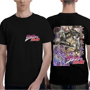 Anime Bizarre Adventure Kujo Jotaro Manga Graphic T-Shirts Men Women Cotton Summer Oversized O-Neck T Shirt Tops Streetwear