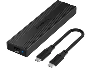 SABRENT USB 3.2 Type-C Tool-Free Enclosure for M.2 PCIe NVMe and SATA SSDs (EC-SNVE)