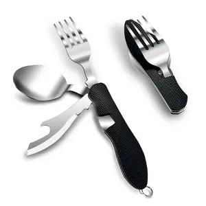Outdoor Companion - Detachable Folding Multifunctional Camping Knife Fork And Spoon Combination - Convenient Portable And Durable Tableware For Camping Hiking And Backpacking